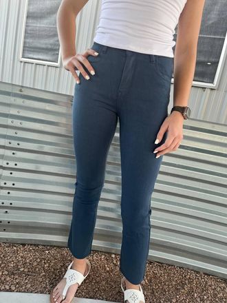 Lola Hats Karter Classic Straight Pant In Denim