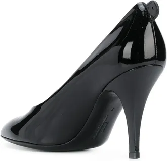 Ferragamo Patent Leather Almond-Toe Pump - Black