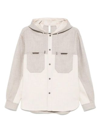 Sease hooded overshirt - Neutrals