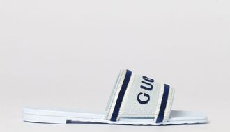 Gucci Sliders Gucci in cotone con logo ricamato