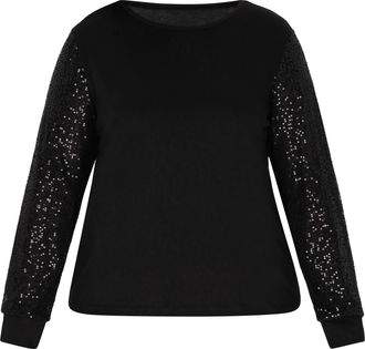 Faina Grote maat blouse Dames zwart