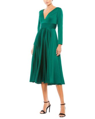Mac Duggal Long Sleeve A Line Midi Dress