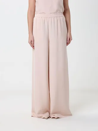 Max Mara Pantaloni palazzo Volont&agrave; in seta con vita alta elasticizzata