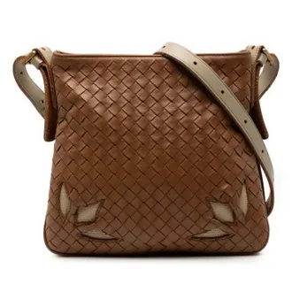 Bottega Veneta Pre-owned Cross Body Bags, female, Brown, Size: ONE SIZE Pre-owned Leather Shoulder Bag