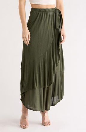 Go Couture Wrap Maxi Skirt in Aventurine at Nordstrom Rack, Size X-Large