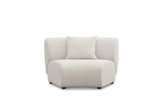 Castlery Auburn Curve Wedge Sofa Customized, Performance Classic Twill Cream, Spill Resistant, Modular for Sofas by Castlery