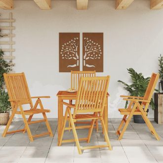 vidaXL Vidaxl - Juego De Comedor De Jard&iacute;n 5 Piezas Madera Maciza De Acacia