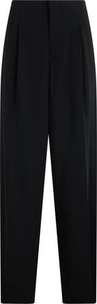 Alberta Ferretti Black Straight Pleated Pant