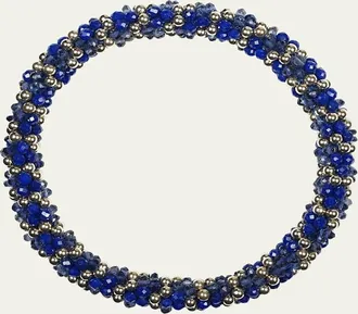 Meredith Frederick 14K Gold Lapis and Iolite Beaded Bracelet