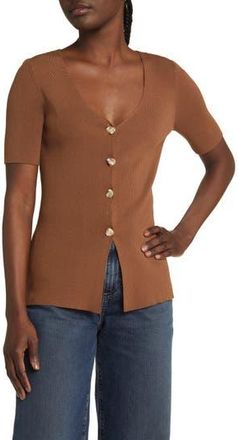 Rails Arden Rib Cardigan in Cacao at Nordstrom Rack, Size X-Small