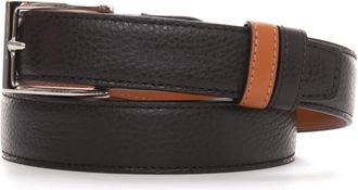 Hogan Tweekleurige Omkeerbare Leren Riem met Logo - Heren - Riemen - Bruin - ONE Size - Leer - Accessoires