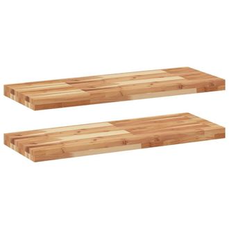 Berkfield Home Floating Shelves 2 pcs 100x30x4 cm Oil Finished Solid Wood Acacia in Brown | Size: 100 x 30 x 4 cm