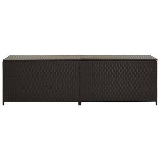 Berkfield Home Garden Storage Box Poly Rattan 200x50x60 cm Brown | Size: 200 x 50 x 60 cm