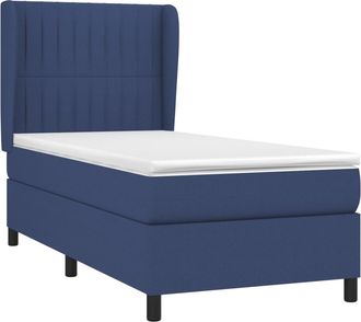 vidaXL Vidaxl - Cama Box Spring Con Colch&oacute;n Tela Azul 90x200 Cm