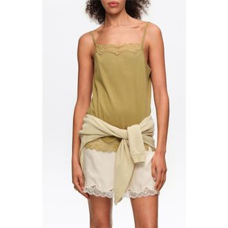 Bimba & Lola Lace Strappy Top in Khaki at Nordstrom, Size Xx-Small Eu