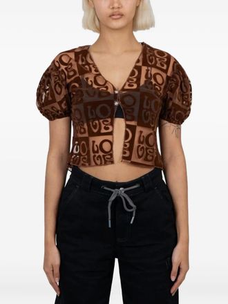 House of Sunny puff-sleeve blouse - Brown