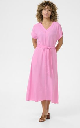 Cream Jurk A-shape pink