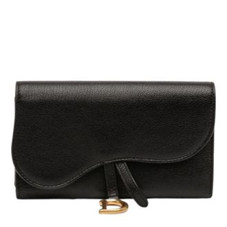 Dior Pre-owned Wallets, female, Black, Size: ONE SIZE Pre-owned Leather Wallet