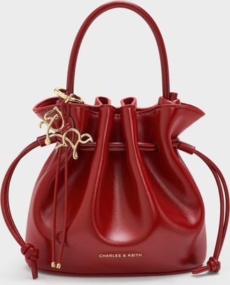Charles & Keith Sammie Horse-Motif Drawstring Bucket Bag