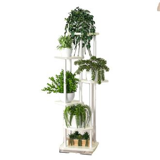 OEM Estanter&iacute;a De Madera Para Plantas Y Flores, Organizador De Almacenamiento, Lsb-6 Niveles-blanco