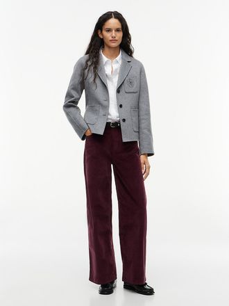 Tommy Hilfiger Womens Stretch Corduroy Wide Leg Pant - Deep Burgundy - 00