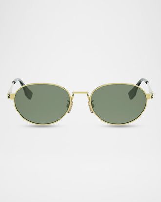 Fendi Men & apos;s Fendi Sky Gold-Tone Metal Round Sunglasses