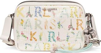 Karl Lagerfeld Maybelle Sequin KL Crossbody in White Multi at Nordstrom
