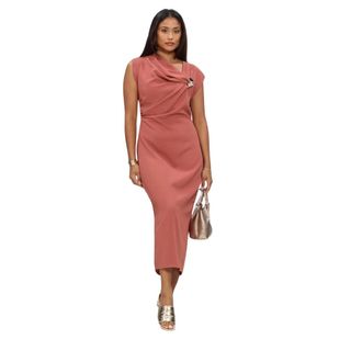 Lina Locchi Ll-Alessandra Midi Jurk - Dames - Jurken - Roze - Maat: M