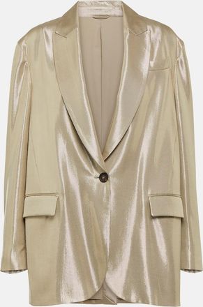 Brunello Cucinelli Metallic gabardine blazer
