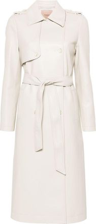 Twin-Set coated trench coat - women - Polyester - 50 - Neutrals