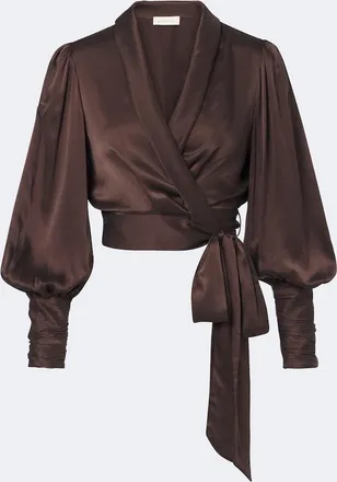 Zimmermann Silk satin wrap top