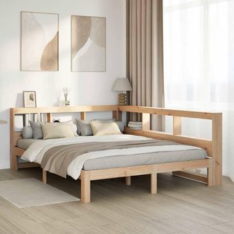 Berkfield Home Bookcase Bed without Mattress 160x200 cm Solid Wood Pine in Brown