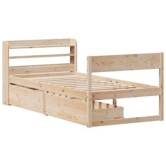 Berkfield Home Full Bed Frame without Mattress 75x190 cm Small Single Solid Wood Pine in Light Brown