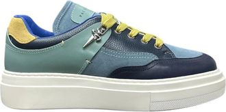Cesare Paciotti Blauwe Lage Sneakers - Heren - Sneakers - Veelkleurig - 45 EU - Schoenen
