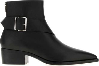 Alexander McQueen Schoenen, Dames, Zwart, 40 EU, Leer, Heron Buckle Boot