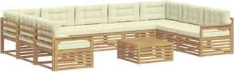 vidaXL Conjunto De Sof&aacute;s De Exterior 10 Uds. Blanco Y Crema Vidaxl