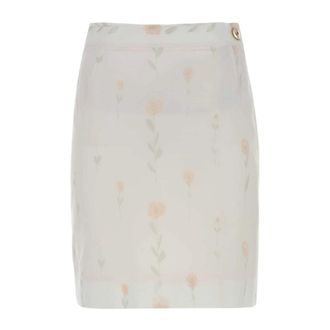 Vivienne Westwood Short Skirts, female, White, Size: 2XS Floral cotton-blend miniskirt