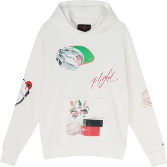 Nike Jordan Air Jordan Alphabet Pattern Pullover Hooded Long Sleeves Hoodie Mens White DQ8044-133