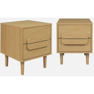 Sweeek Set 2 comodini vintage effetto legno 2 cassetti