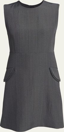 Jil Sander Embroidered Pockets Sleeveless Mini Dress