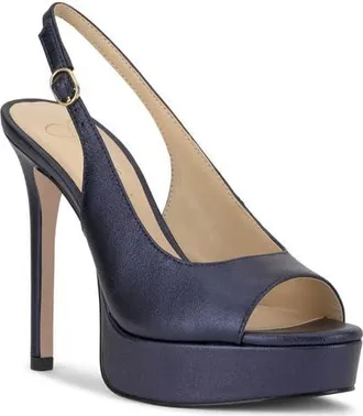 Jessica Simpson Sibilla Slingback Platform Sandal in Indigo at Nordstrom, Size 8.5