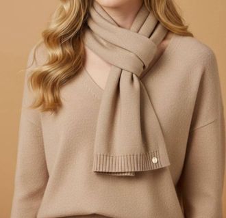Joseph Ribkoff Sequined Knit Scarf In Fawn