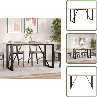 vidaXL Tavolo da pranzo in legno massello - vidaXL Tavolo da Pranzo Telaio a O 140x80x75,5 cm Legno Pino e Acciaio