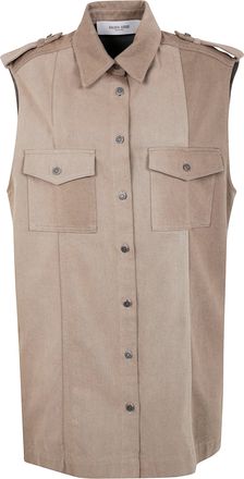 Golden Goose Journey WS Osanne Shirt Dress Sleeveless Cotton Denim