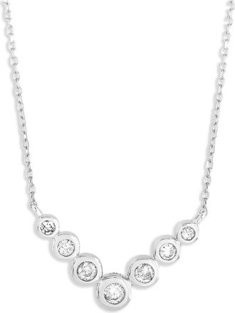 Luxury Bazaar Collana in oro bianco 14 carati con diamanti - Argento