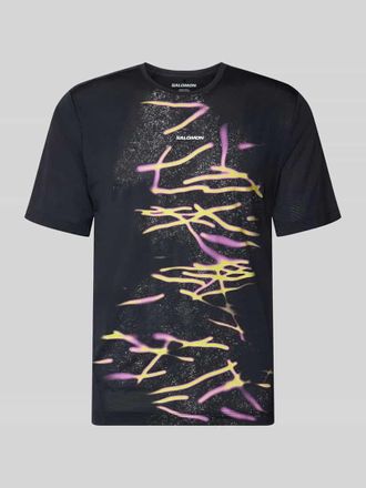 Salomon T-Shirt mit Logo- und Motiv-Print Modell Kout in Black, Gr&ouml;&szlig;e XXL