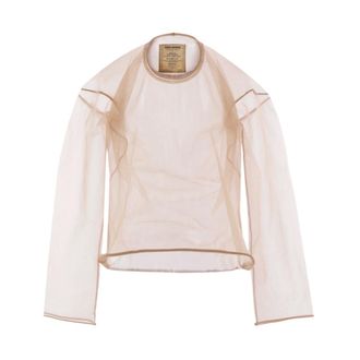 Uma Wang UMA Wang - Kasjmier trui met coltrui - Dames - Tops - Beige - Maat: L Kasjmier