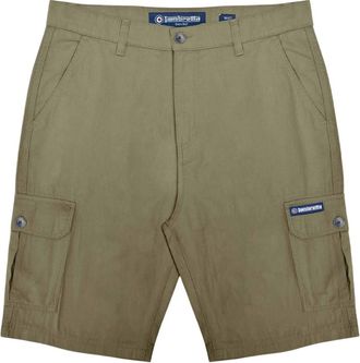 Lambretta Heren Rubberised Logo Cargo Shorts (Khaki Groen)