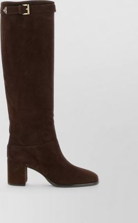 Prada suede knee-high boots