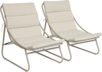 Sweeek Sill&oacute;n relax de acero set de 2, beige